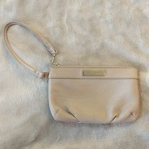 Audrey Brooke cream wristlet - genuine leather